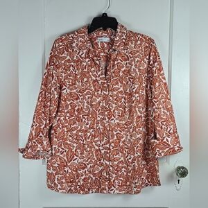 NWT Croft & Barrow Autumn Fall Thanksgiving Blouse L